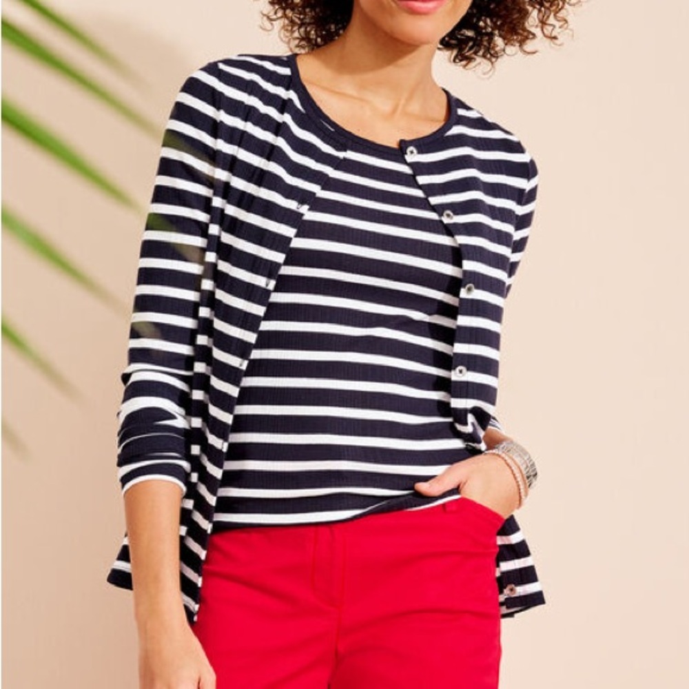 Talbots Variegated Ribbed Cardigan - Picture 2 of 7